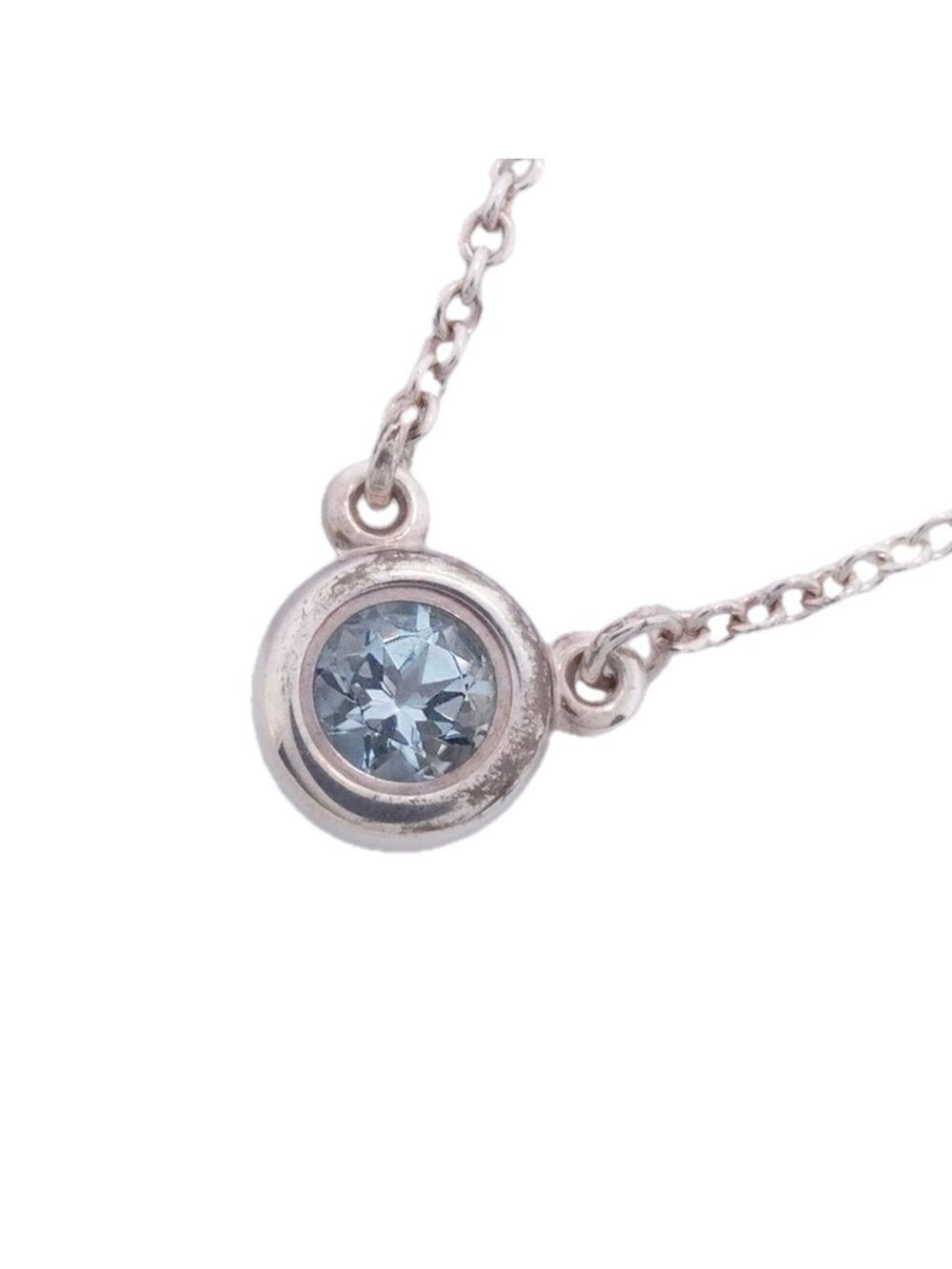 Tiffany & Co Necklace by the Yard 925 Sterling Silver Aquamarine Blue